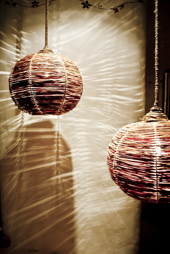 Rieten lamp effect