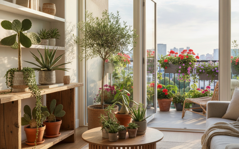 Kamer- en balkonplanten die volle zon en zomerhitte moeiteloos overleven