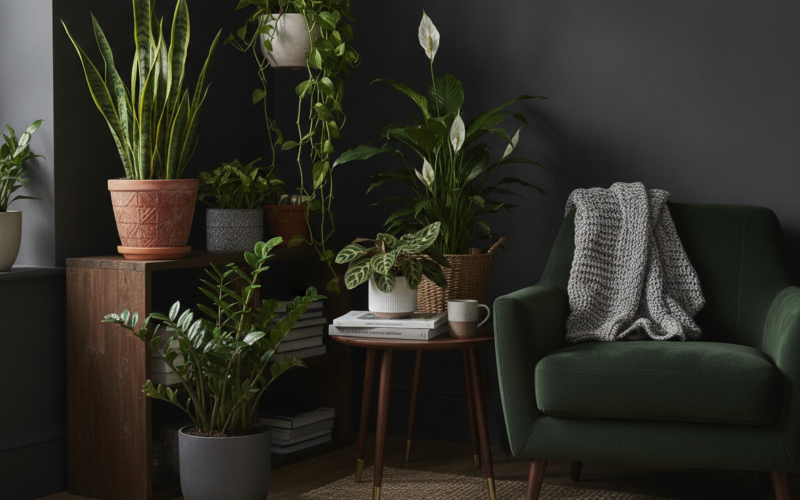 Welke kamerplanten overleven een donkere kamer met gemak